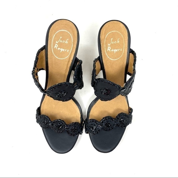 Jack Rogers Black Wedge Sandals Size 7 - Picture 5 of 8